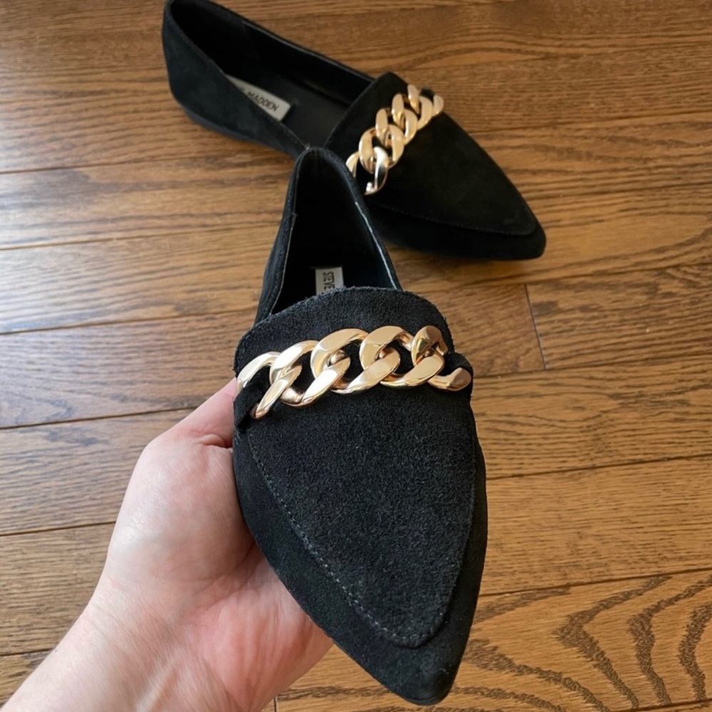 Steve Madden Declany Chain Link Suede Loafers